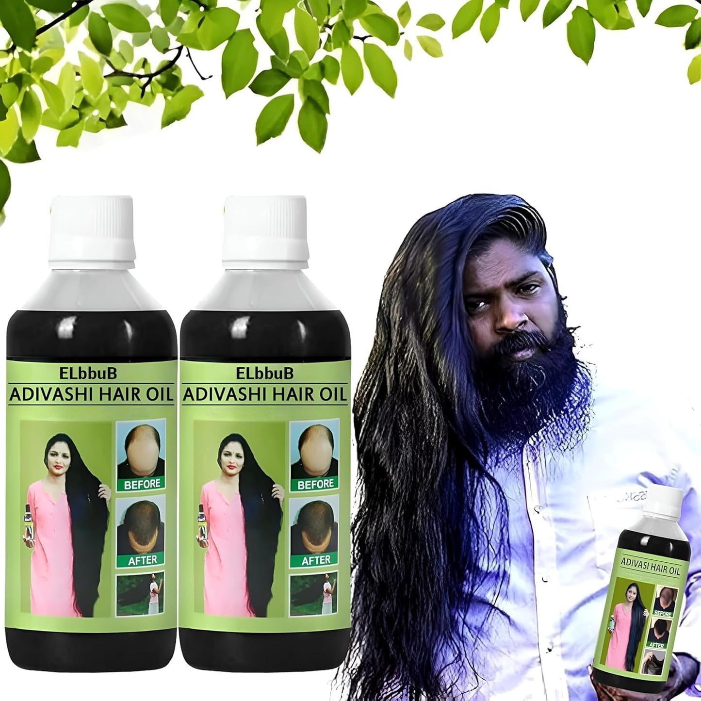 Adivasi Neelgiri Herbal Hair Oil 125 ml bottles.